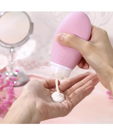 LIYUABU Silicone Travel Bottles 4 Pack 60ml Leak Proof Squeeze Refillable Portable Empty Travel Bottles Accessories Containers for Toiletries Shampoo Conditioner Lotion BPA Free TSA Approved 60ml Rose Red - Buy Online on GoSupps.com