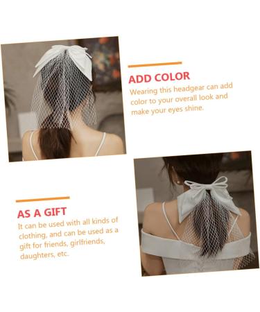 minkissy 1pc Small Bow Veil Kids Hair Tiaras for Girls Wedding Hair Bow Veils for Brides Hair Bow Ponytail Bridal Headpiece Hair Accessories for Bride Mesh Baby Alligator Clip Grace - Buy Online on GoSupps.com