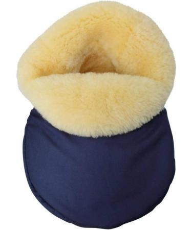 Lambskin Foot Warmer - Cuddly Merino Sheepskin Natural Fur in Blue/Yellow for Ultimate Comfort | International Shipping Available - Buy Online on GoSupps.com