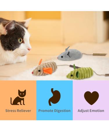 Osdue Catnip Sticks Set - 3 Plush Mouse Toys for Dental Care & Fresh Breath | Chewing Wood Sticks for Cats - Buy Online on GoSupps.com