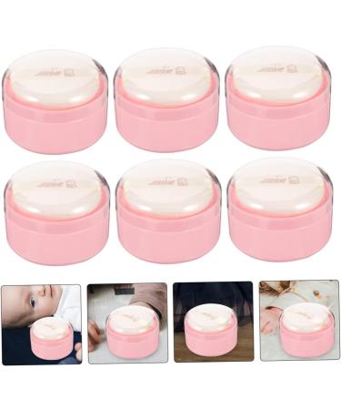 6pcs Baby Powder Puff Set | Travel-Friendly Body Powder Dispenser with Puff | Empty Pink Powder Container - Buy Online on GoSupps.com