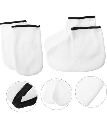 Beavorty 4 Pairs Hand and Foot mask Wax Tools Foot Calluses Remover sap Foot Covers Wax Hand Gloves moisturizing Hand Gloves Thermal Mitten Knitted Fabric White Spa Bath Bag - Buy Online on GoSupps.com