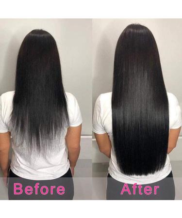 100% Unprocessed Brazilian Virgin Hair Clip in Extensions for Black Women - Natural Black 18 Inch Straight Hair 120g - Buy Online on GoSupps.com