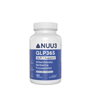NUU3 GLP365 Natural GLP 1 Support Supplement with Berberine Fucoxanthin Akkermansia for Appetite Blood Health & Cravings Control Non-GMO Keto Friendly - 60 Capsules