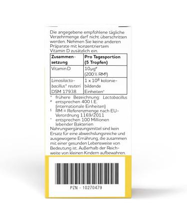 Bigaia Drops + Vitamin D3 for Infants - 10ml | Natural L. Reuteri to Support Intestinal Flora  - Buy Online on GoSupps.com