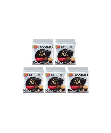 Tassimo Tassimo L'Or Espresso Splendente Coffee Pods Ground Roast Coffee 16 T-Discs 5 Packs of 80 Cups