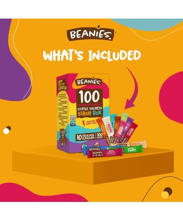 Beanies Flavoured Coffee Sticks - 100 Sticks in a Box | Delicious Coffee on the Go - Buy Online on GoSupps.com