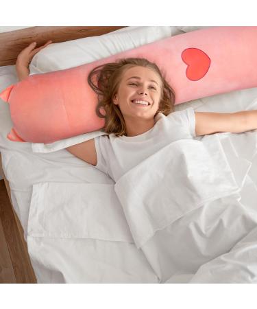 Mewaii 28in Long Cat Plush Pillow - Cute Stuffed Animal Squishy Toy for Kids (Pink) - Buy Online on GoSupps.com