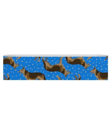 German Shepherd on Blue Starry Resistance Bands for Working Out Non-slip Legs Booty Yoga Straps Physical Therapy Aids