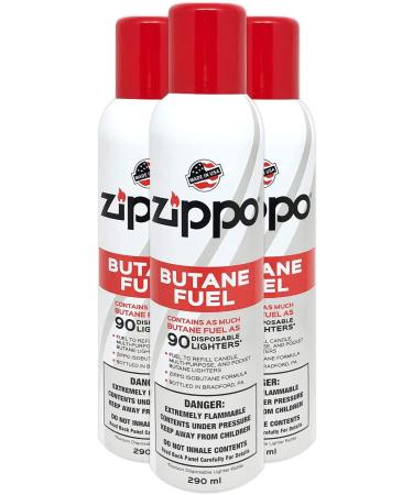 Zippo Butane Fuel 5.82 Oz / 165 Grams, Pack of 3