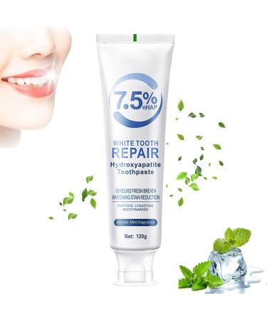 Hydroxyapatite Toothpaste for Enamel Protection and Tooth Strengthening Hidroxiapatita Toothpaste Gentle Mint Fresh Breath Daily Use for Oral Health 4.23oz (1 PCS) - Buy Online on GoSupps.com