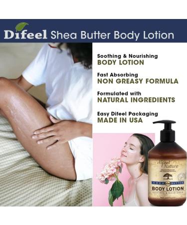 Difeel Nature Shea Butter Moisturizing Body & Hand Lotion 16.9 oz (2-PACK) - Buy Online on GoSupps.com