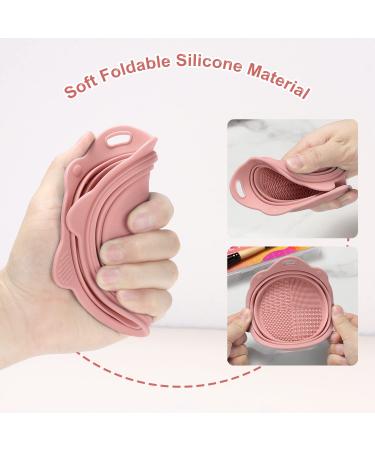 Foldable Silicone Makeup Brush Cleaner Bowl - Portable Etercycle Tool for Brushes Puffs & Sponges (Pink) | International Shipping - Buy Online on GoSupps.com