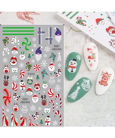 Cartoon Christmas Nail Stickers 9 Sheets Self-Adhesive Nail Decal Nail Art Decoration Design Supplies - Buy Online on GoSupps.com