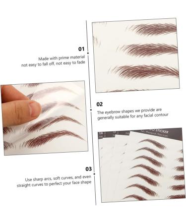 PLAFOPE Eyebrow Pen 9 sheets Hairlike Stickers Sticker Transfers Transfer False Shaping Imitation Artificial Temporary - Buy Online on GoSupps.com
