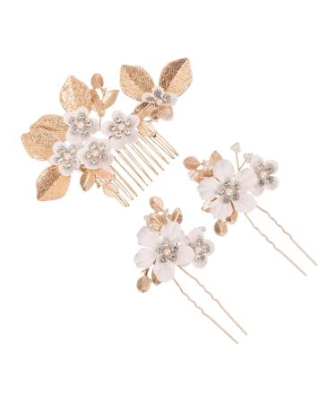 PAMINGONO 1 Set Leaves and Flowers Hair Comb Headpiece for Wedding Decoration Flower Hair Pin Hair Combs for Women Accessories Flower Clips for Hair Flower Headpieces for Women