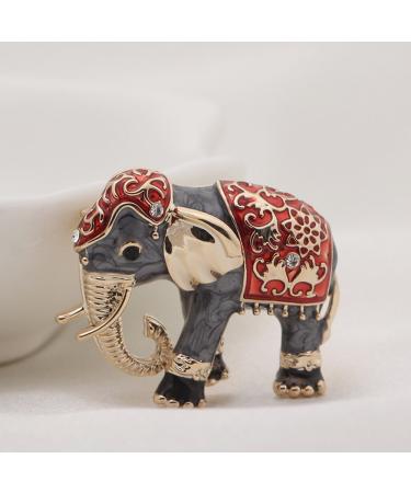 Kercisbeauty Elephant Brooch Pin Collar Pin Badge for Women and Girls Gold