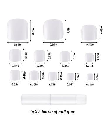 48pcs Square Short False Toenails with Nail Glue - Full Cover Acrylic Fake Toe Nail Tips for Women and Girls (White) - Buy Online on GoSupps.com