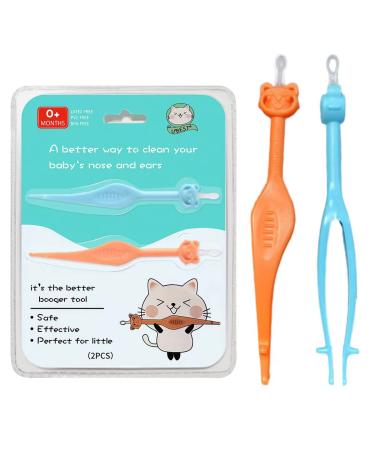 Two Pack 3 in 1 Baby Nose and Ear Gadget, Safe Baby Booger Remover, Nose Cleaning Tweezers, Nose Cleaner for Baby Infants and Toddlers, Dual Earwax and Snot Removal Baby Must Have Items