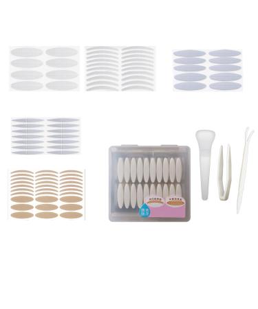 5 Styles Natural Invisible Single/Double Side Eyelid Tapes Stickers Medical-use Fiber Eyelid Strips Instant Lift Eye Lid Without Surgery Perfect for Hooded Droopy Uneven Mono-eyelids HZ 1360Pcs
