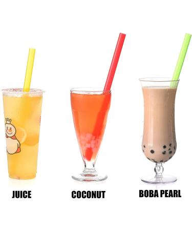 ALINK 12 PCS Reusable Boba Straws - Wide 13mm x 10.5 inch Long Smoothie Straws for Bubble Tea - Colored Plastic with Cleaning Brushes - Buy Online on GoSupps.com