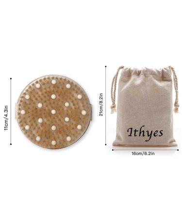 Ithyes Body Brush - Gentle Exfoliating Bath Brush for Smooth Skin, 100% Nature Boar Bristles, Bamboo Wood, Improve Blood Circulation, Wet & Dry, with Canvas Bag - Buy Online on GoSupps.com