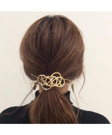 Celtic Hair Clips for Women - Vintage Hollow Metal Hairpins (Set of 4) for Weddings Parties & Office | Gold & Silver Styles - Buy Online on GoSupps.com