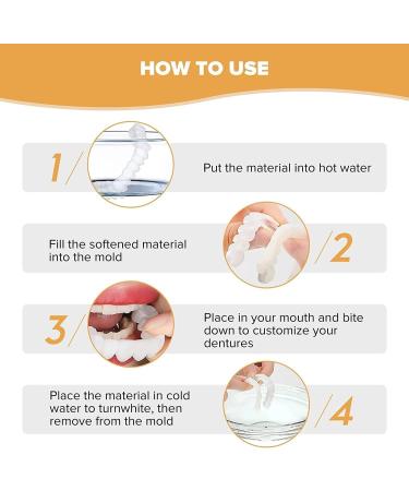 Denture Teeth Temporary Snap On Veneers for Men and Women - 2 PCS | Cover Imperfections, Fix Smile Confidence with No Pain or Drilling - Buy Online on GoSupps.com