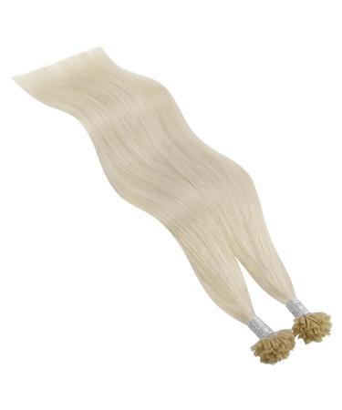 Youngsee 40cm Real Hair Bonding Extensions - U Tip Keratin #60A Platinum Blonde - Hot Fusion 50g/50 Strands - Buy Online on GoSupps.com