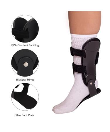 Adjustable Ankle Stabilizer Brace with Bilateral Hinges - Support for Sports Injuries Sprains & Weakness (Left & Right Foot M) | International Shipping Available - Buy Online on GoSupps.com