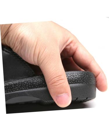 Veemoon Black Leather Slides - Anti-static Couple Slippers and Work Shoes - Buy Online on GoSupps.com
