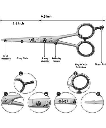 Elite Unity 6.5 Inch Hair Cutting Scissors Barber Shears - Professional Razor Edge Sharp Scissors for Barber Kit, Haircut, Trimming Men/Women - Salon & Home Use - Buy Online on GoSupps.com