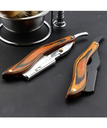 Ficklap Foldable Razor Combo - Black Double Edge Manual Beard Cutter with Wooden Handle | International Shipping Available - Buy Online on GoSupps.com