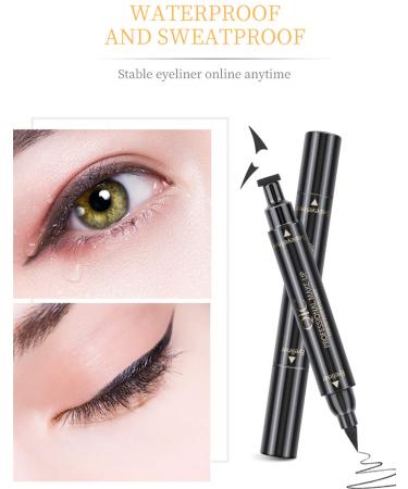 Winged Eyeliner Stamp Dual Ended Liquid Eyeliner Pen - Waterproof & Smudge-proof - Black - 1 Count - Buy Online on GoSupps.com