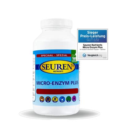 Seuren Nutrients |Micro enzyme plus 200 tablets |Gastroke -resistant |Enzyme complex |Multi-enzyme |Gluten -free |Lactose -free |Sugar -free |(100% natural)