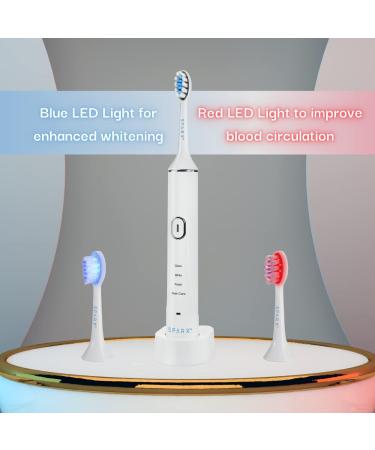 Sonic LED Whitening Toothbrush | Rechargeable Ultrasonic Brush with 2 Blue-Lights for Teeth Whitening | Red LED for Gum Care - Buy Online on GoSupps.com