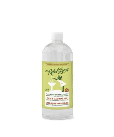 Rebel Green Fresh & Clean Hand Soap Refill - Natural Liquid Hand Soap Refill for Bathroom & Kitchen - Peppermint and Lemon Scent 32 Fl Oz Peppermint & Lemon 32 Fl Oz (Pack of 1)