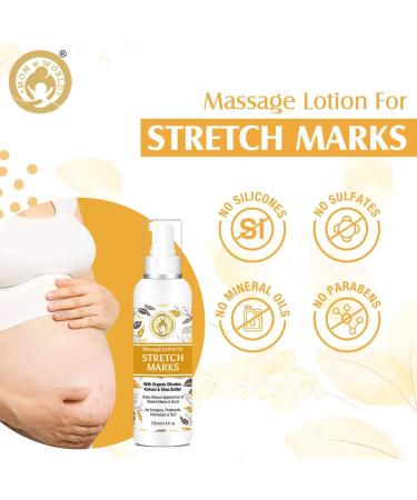 Mom & World Massage Lotion for Stretch Marks 120ml - Organic Olivates Kokum & Shea Butter - Best Stretch Mark Cream for Moms - Buy Online on GoSupps.com