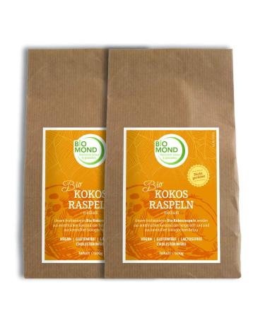 Organic coconut flakes coconut flakes coconut flakes biomond 2 x 500 g advantage pack fresh griped medium vegan not roasted raw food quality