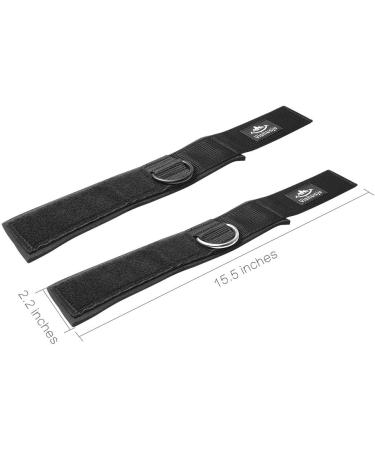 Vishusju Neoprene Ankle Wrist Cuffs with D-Ring for Cable Machines - Adjustable Glute Kickback Straps for Legs Exercise - Buy Online on GoSupps.com