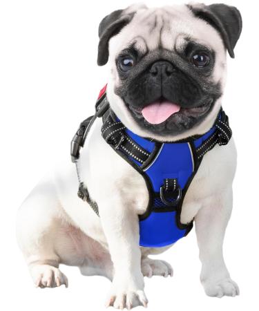 Phoepet No Pull Dog Harness for Small Dogs - Adjustable Reflective Vest with Front Clip & Handle | Easy On/Off | Royal Blue (Size S) - Buy Online on GoSupps.com