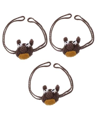 JECOMPRIS 3ST noses for stage winter knitted nose warmer with animal bicycle accessories nose warmer nose cover knit warm protection shoulder strap anti-child nasal mask acrylic thread