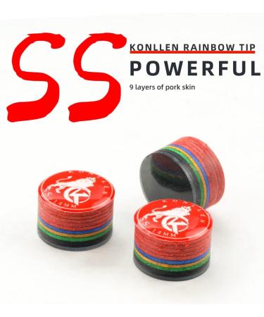 KONLLEN Rainbow Billiards Tip - 14mm-S-Black Pigskin Cue Head Accessory - Buy Online on GoSupps.com