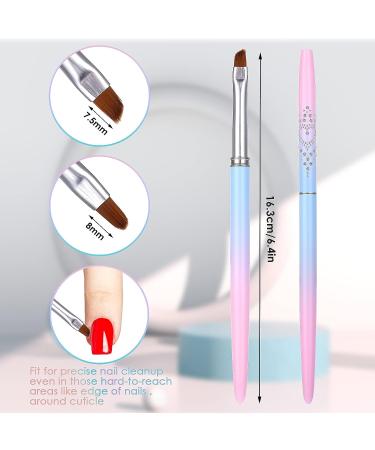 cobee Nail Polish Clean Up Brush Set - 2PCS Round & Angled Nail Art Painting Tools for Manicure Mistake Cleaning - Buy Online on GoSupps.com