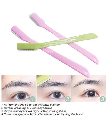 10 Pack Eyebrow Razor Extra Precision Facial Hair Remover - SourceTon Pink/Green Exfoliating Tool for Men & Women - Buy Online on GoSupps.com
