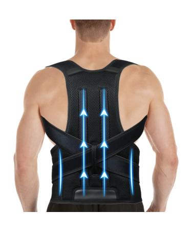 KLEUET Posture Corrector for Men and Women Adjustable Back Brace for Upper and Lower Back Pain Relief - Back Support Improve and Neck Shoulder Back Pain Relieve L(33-37)