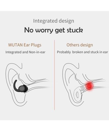 WUTAN 27.7dB Noise Cancelling Ear Plugs for Sleeping - Silicone Sound Blocking Earplugs for Sleep, Flights, Noise Reduction - Black - Buy Online on GoSupps.com