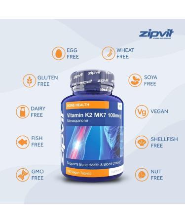 Vitamin K2 MK7 100mcg 180 Vegan K2 Vitamin Tablets. All Trans Isomer from Natto Vitamin K2 Menaquinone MK7 - Buy Online on GoSupps.com