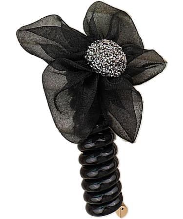 amangul Elegant Stretchable Hair Scrunchies Coiled Elastic Hair Bands Ponytail Holders Scrunchy Hair Rope Ties for Women Girls(Black) - Buy Online on GoSupps.com