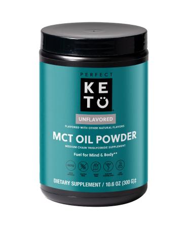 Perfect Keto MCT Oil C8 Powder, Coconut Medium Chain Triglycerides for Pure Clean Energy, Ketogenic Non Dairy Coffee Creamer, Bulk Supplement, Helps Boost Ketones, Unflavored
